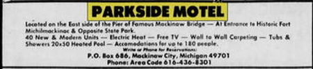 Parkside Inn (Parkside Motel) - June 1974 Ad